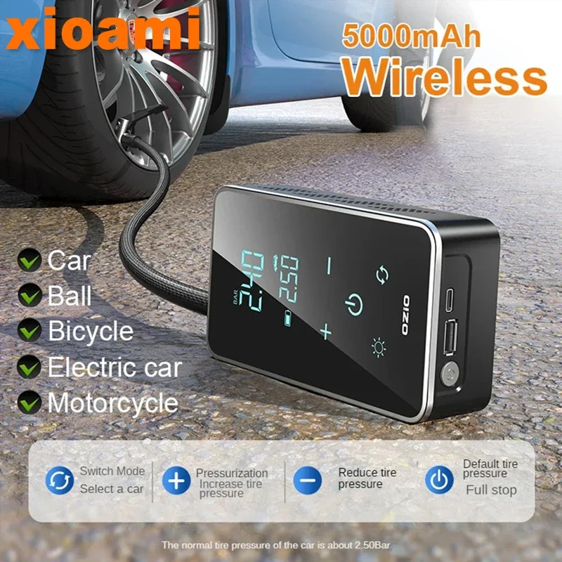 For Xiaomi Wireless Air Pump 150psi Touch Screen Portable Electric Tire Inflator For Car Bicycle Motorcycle Compressor Injector