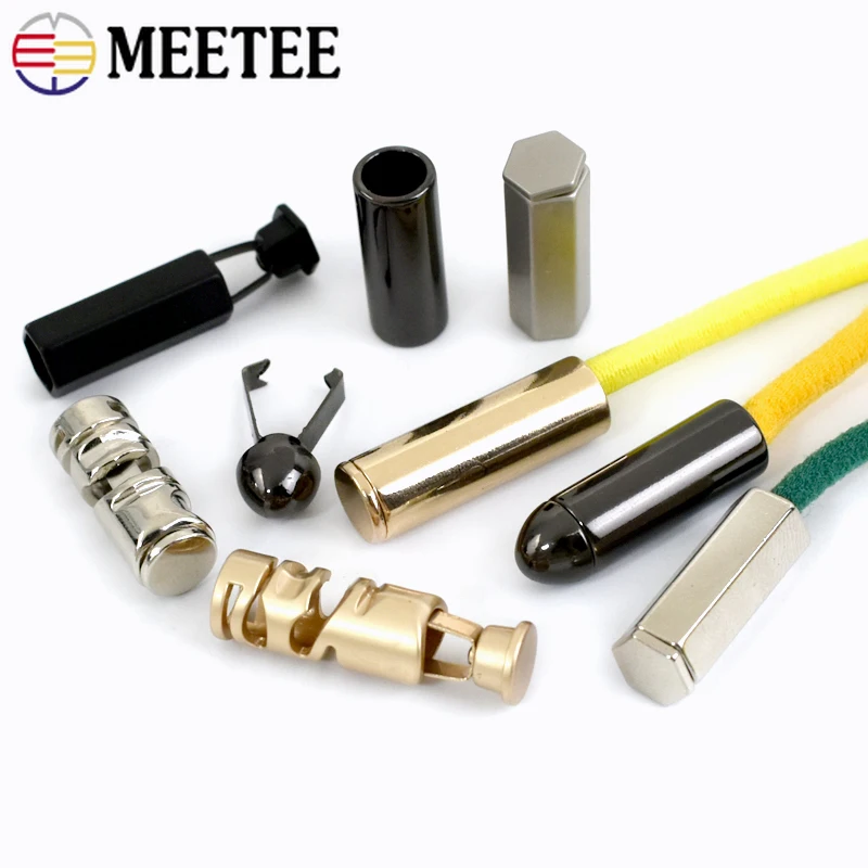 10/20/50Pcs Meetee 20mm Metal Rope Cord Lock Hanging Bell Buckle Sweater Hoodie Drawstring End Stopper Clothes Fixing Button