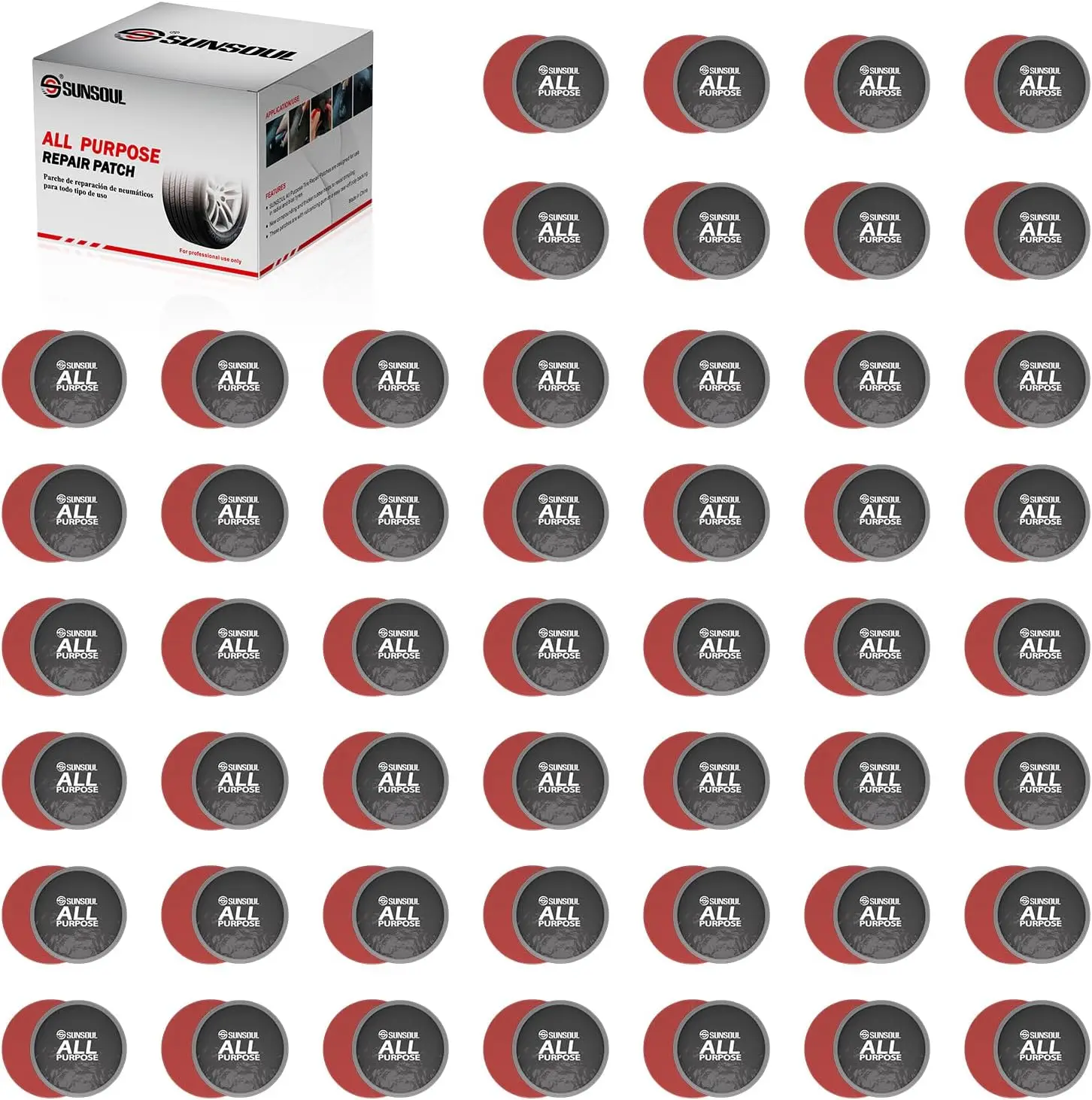 

100Pcs 45mm Tire Repair Patches, Heavy Duty Round Cold Patches for Car Truck Motorcycle Bike Inner Tires