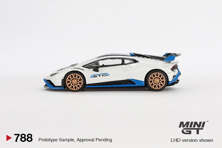 รถของเล่นโลหะผสม MINIGT 1:64 Lamborghini Huracán STO สีขาว Asopo รุ่น MGT00788-CH สำหรับเด็ก