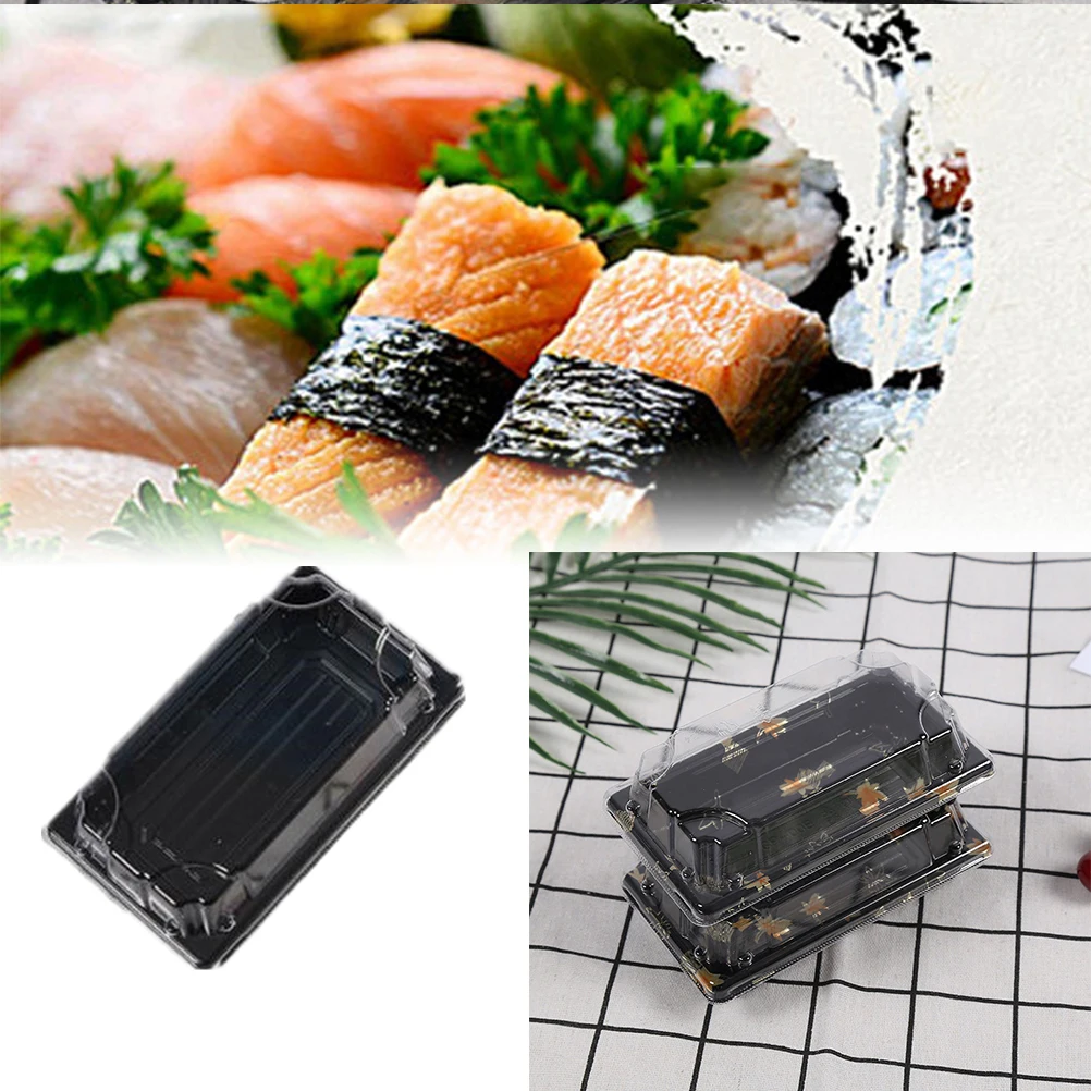 

50pcs Disposable Sushi Boxes Eco-friendly No Smell Perfect for Takeout Food Fruit Carry Out Containers Packing Boxes