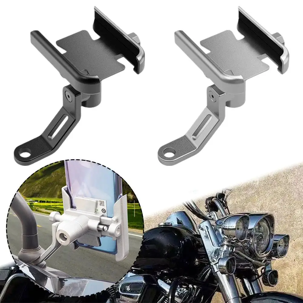 Motorcycle Mobile Phone Holder Gps Navigator Rearview Mirror Bracket Universal Metal Alloy Mount For Mt03 Mt07 Mt09 D0z7