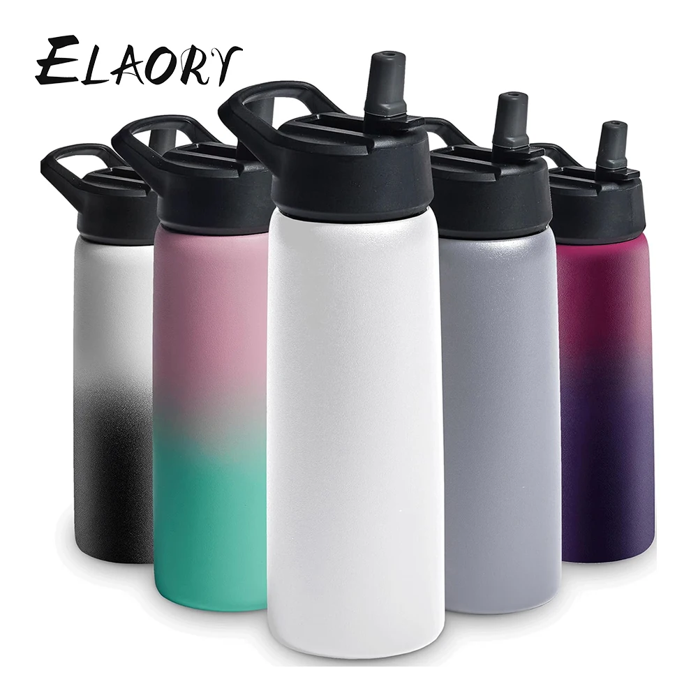 Water Bottle Thermos Bottle Keeps Cold Stainless Steel Triple Walled Insulated Drinking Straw Gym Sports-leisure Canteens 25 Oz