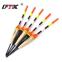 FTK 5PCS Fishing Float Barguzinsky Fir Float Bobber Vertical Buoy 2g-5g Float Pesca Balsa Floats Set Stopper Peche Accessories