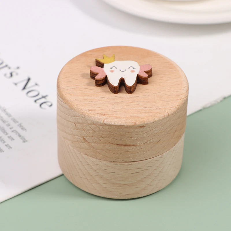 1PC Baby Teeth Box For Children Teeth Collection Commemorative Box Fetal Hair Umbilical Cord Preservation Wooden Box