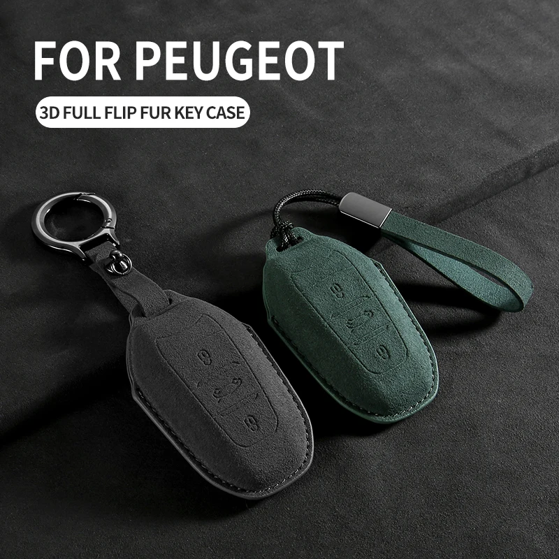 

Suede Leather Car Key Case Cover Shell For Peugeot 308 408 508 2008 3008 4008 5008 For Citroen C4L C6 C3-XR Picasso DS3 DS4 DS5