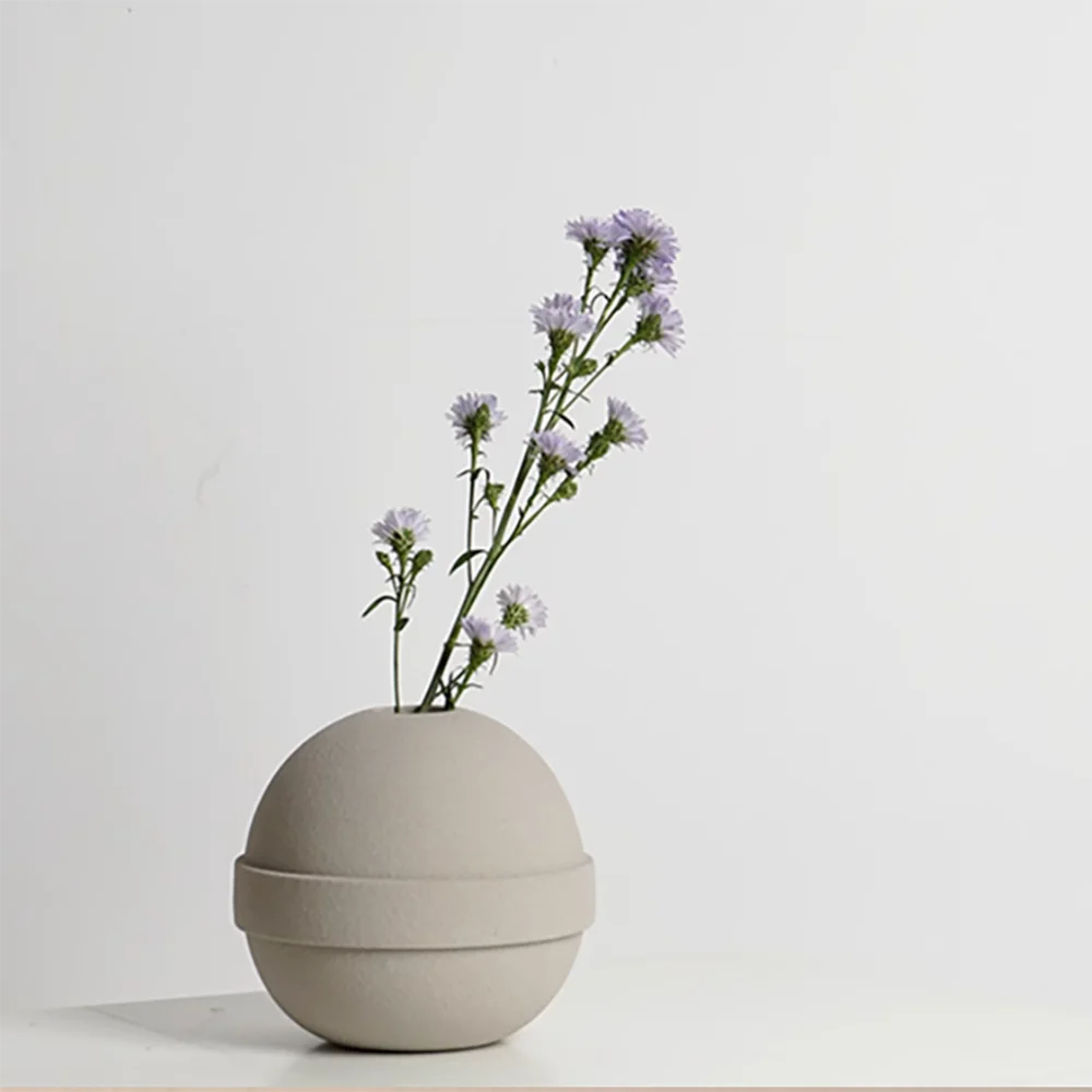 Creative Spherical Flower Pot Vase Mold Cement Flower Pot Mold Round Cement Flower Insert Home Decoration Silicone Mold