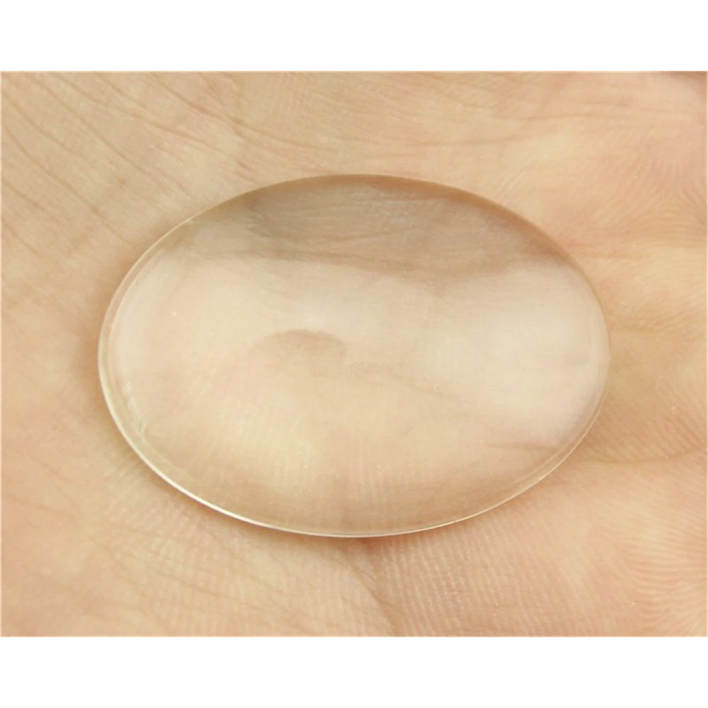 WYSIWYG 25X35Mm 20X30Mm 18X25Mm 13X18Mm 10X14Mm Oval Bentuk Datar Belakang Kaca Bening Cabochon Perhiasan Temuan & Komponen