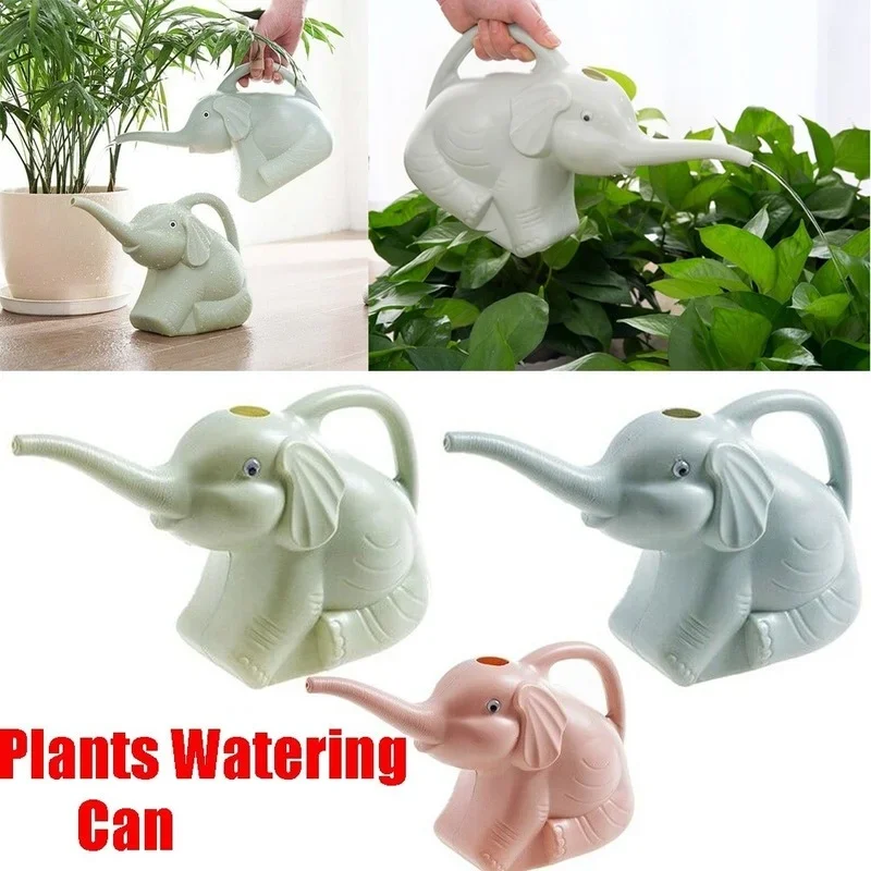 Cute Plastic Elephant Shape Watering Pot Can Plant Outdoor Irrigation Home Accessories Gardening Tools Equipment Garden Supplies