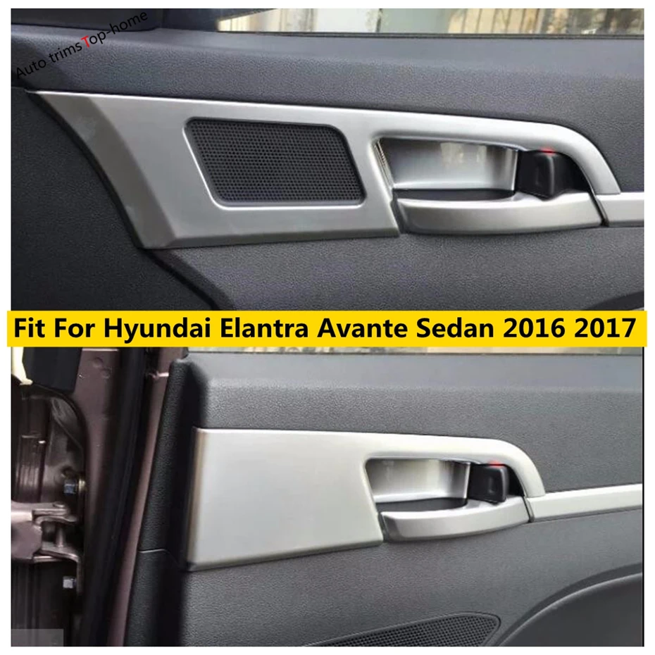 

ABS Inner Handle knob Clasing Bowl Panel Decoration Frame Cover Trim Car Accessories For Hyundai Elantra Avante Sedan 2016 2017