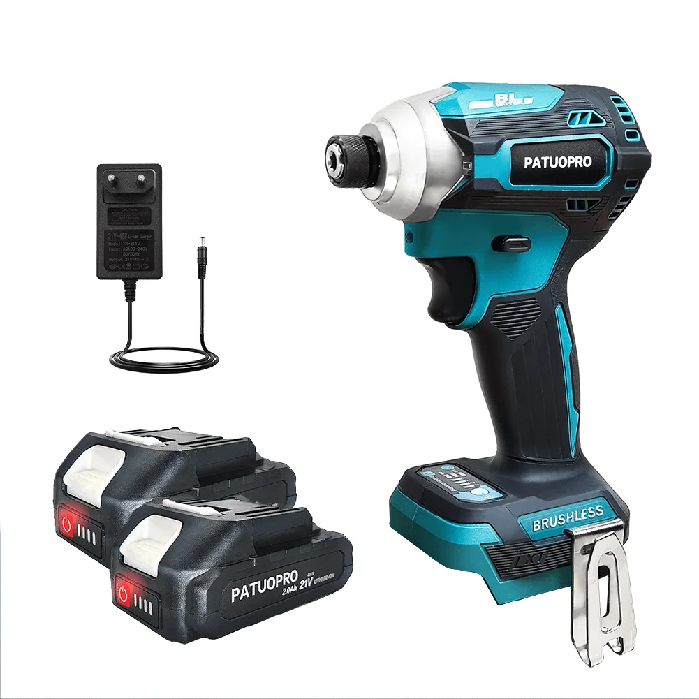 Chave de Fenda Elétrica sem Fio Brushless Electric Impact Driver Chave Broca Recarregável Bateria Makita 18v 220n.m