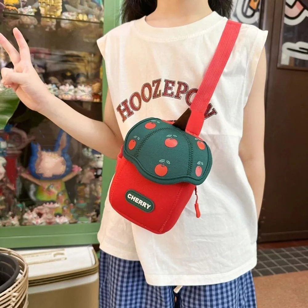 

Storage Bag Strawberry Children Backpack Fruit Cloth Children's Crossbody Bag Large Capacity Cute Students Chest Bag Girls