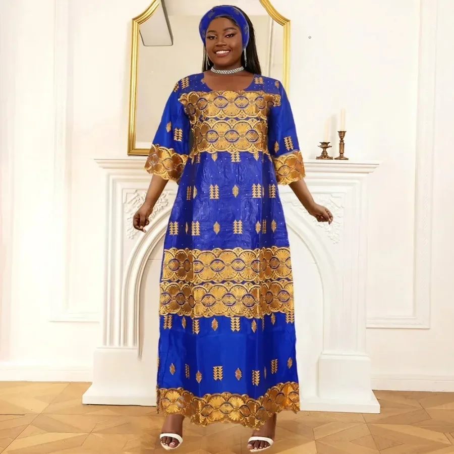 Plus Size African Dresses for Women Autumn Fashion African 3/4 Sleeve Party Evening Maxi Gowns Dashiki African Clothes Outfits