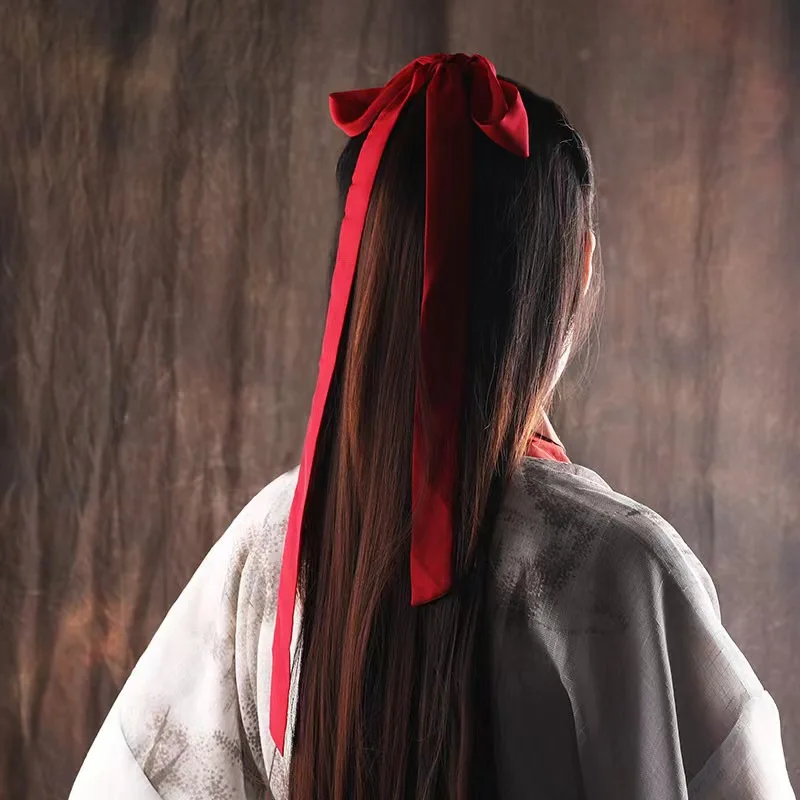 

Vintage Tassels Long Hair Straps Chinese Style Hair Ribbons Bow Hanfu Headdress Hair Accessories High-quality