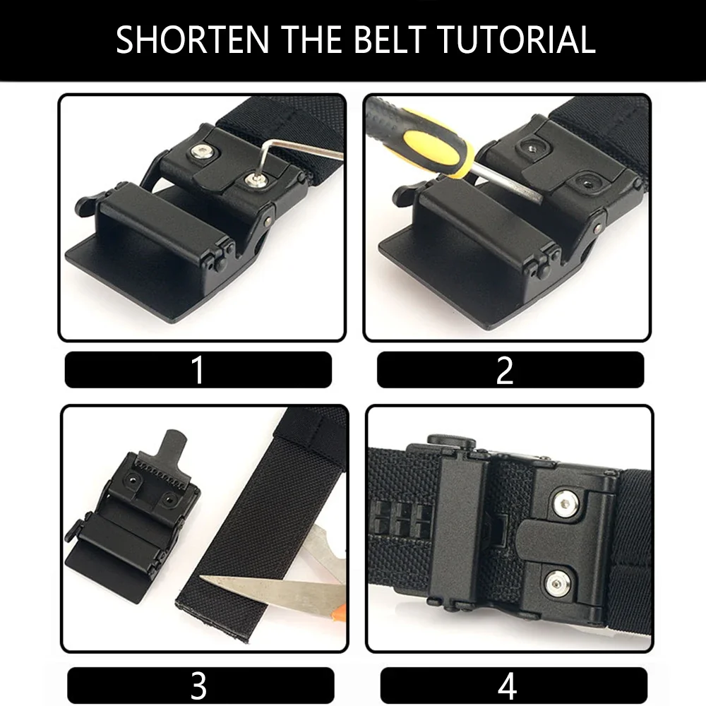 TUSHI Brand Double Layered Thickened Tactical Belt Men's Enthusiasts Outdoor Nylon 3.8 Upgraded Automatic Buckle Gun
