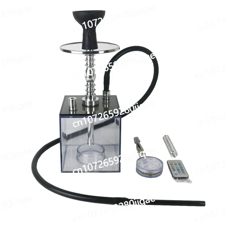 ChuHan Acrylic Hookah with LED Light Shisha Box Nargile Sheesha Narguile Chicha Cachimbas Water Pipe Shisha Hookah Set Accessory