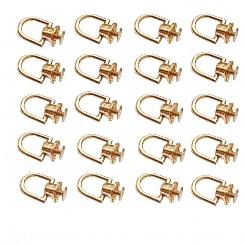 20pcs Practical 16mm D Ring Rivets Metal Gold Metal Screw Studs Screw Back Leather Rivets Handbag Decoration
