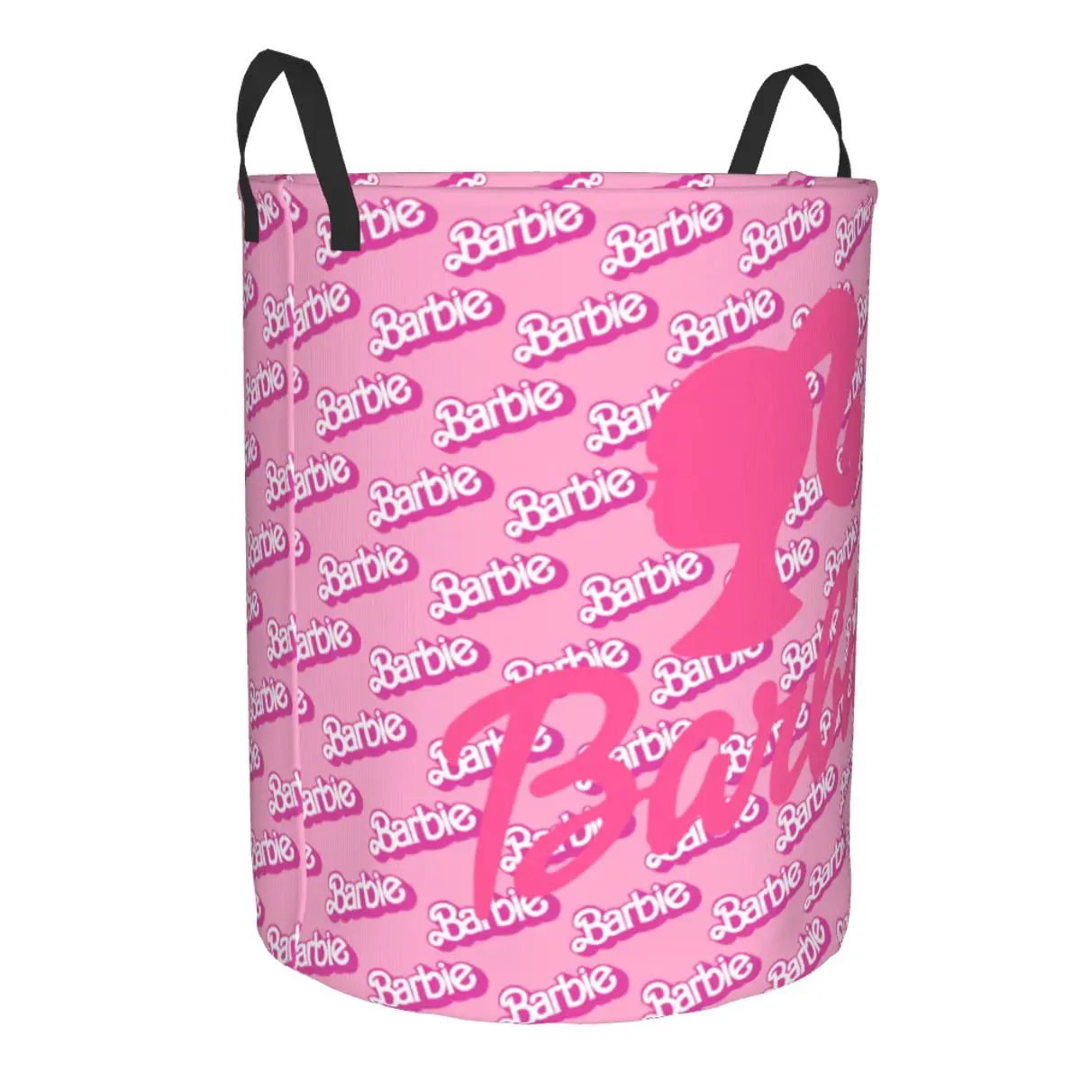 Custom Barbie Logo Laundry Hamper Large Clothes Storage Basket Cute Toy Bin Organizer for Kids