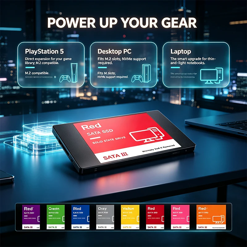 Original SATA Red/Yellow/Purple Portable External SSD Hard Drive High Speed Large Capacity Storage Disk for Laptop Smartphone