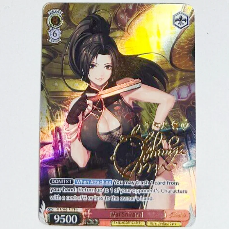 9Pcs/Set WS Cards ACG Girl The King of Fighters Mai Shiranui Anime Game Characters Collection Color Flash Self Made Cards Toys