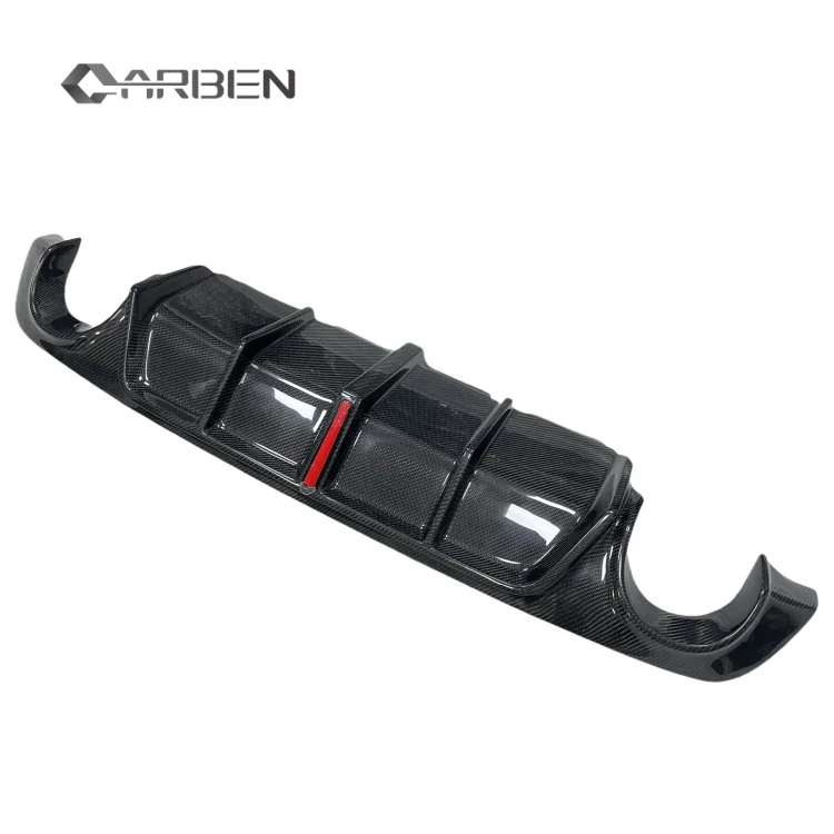 

V2 Style, Carbon Fiber Rear Lip Spoiler LED Light Rear Bumper Lower Lip, Spoiler for Infiniti Q50 Q50S 2018