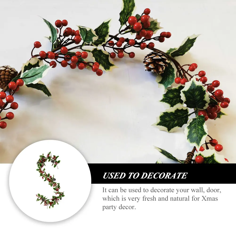 

Garland Christmas Rattan Decoration Berries Decorations Ring Indoor Plastic Red