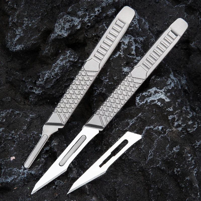 Thickened Scalpel Titanium Alloy Carving Knife Animal Scalpel Multifunctional Express Out Of The Box Tool Give Away Knife Lid