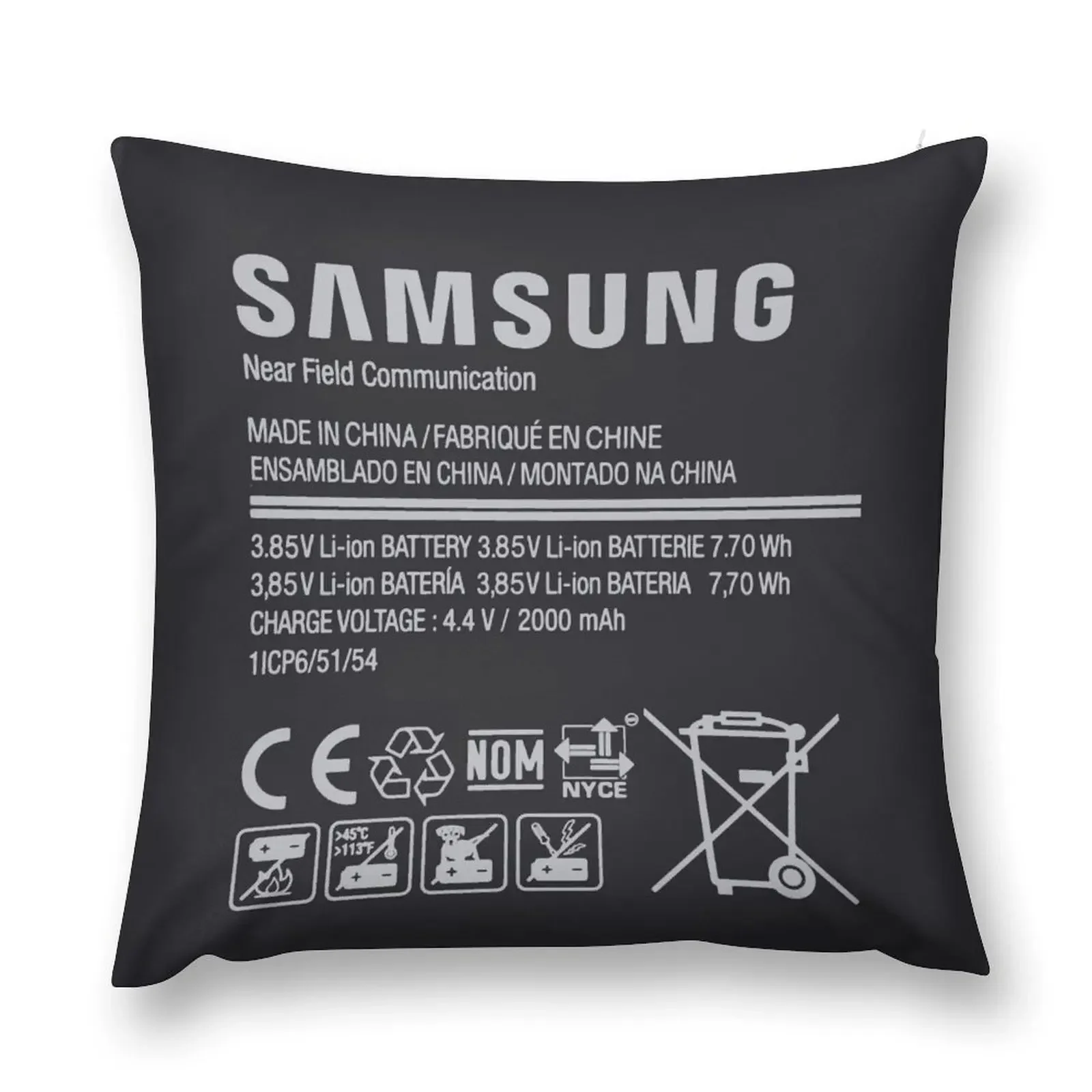 Exploding Battery. Explosive Lithium Battery Design Throw Pillow pillowcases for sofa cushions pillow