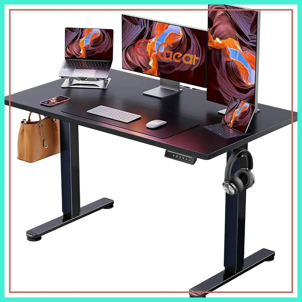 

Height Adjustable Electric Standing Desk, 48x24 Inches Sit Stand Desk, Memory Computer Home Office Desk, Black