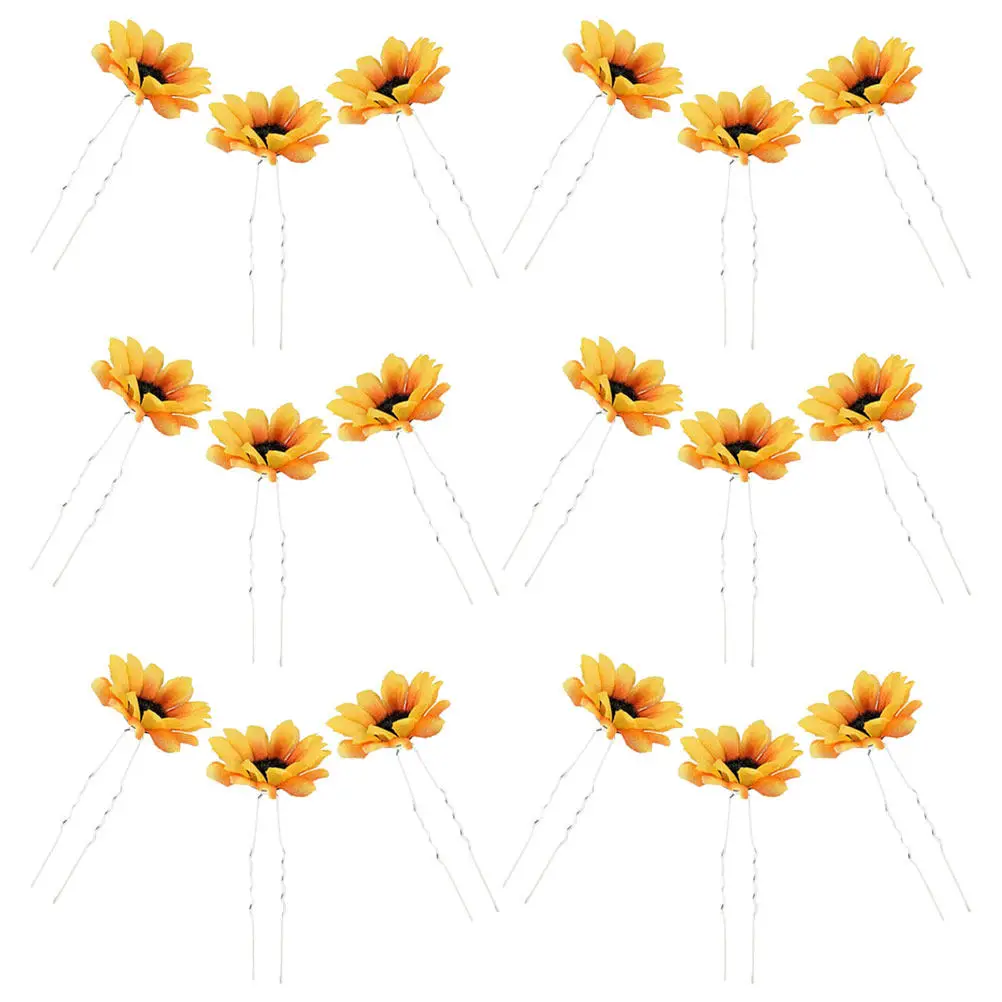 

25Pcs Sunflower Daisy Bridal Hairpin Wedding Floral Hair Clips Bridesmaids Festival Beach Party Hair Accessories