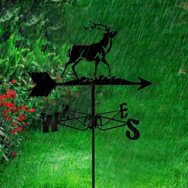 Imagem -06 - Metal Deer Weather Vane Weather Vane Artesanato Sea Rover Decoração Indicadora de Direção do Vento Jardim Quintal Farmhouse Decoração Telhado