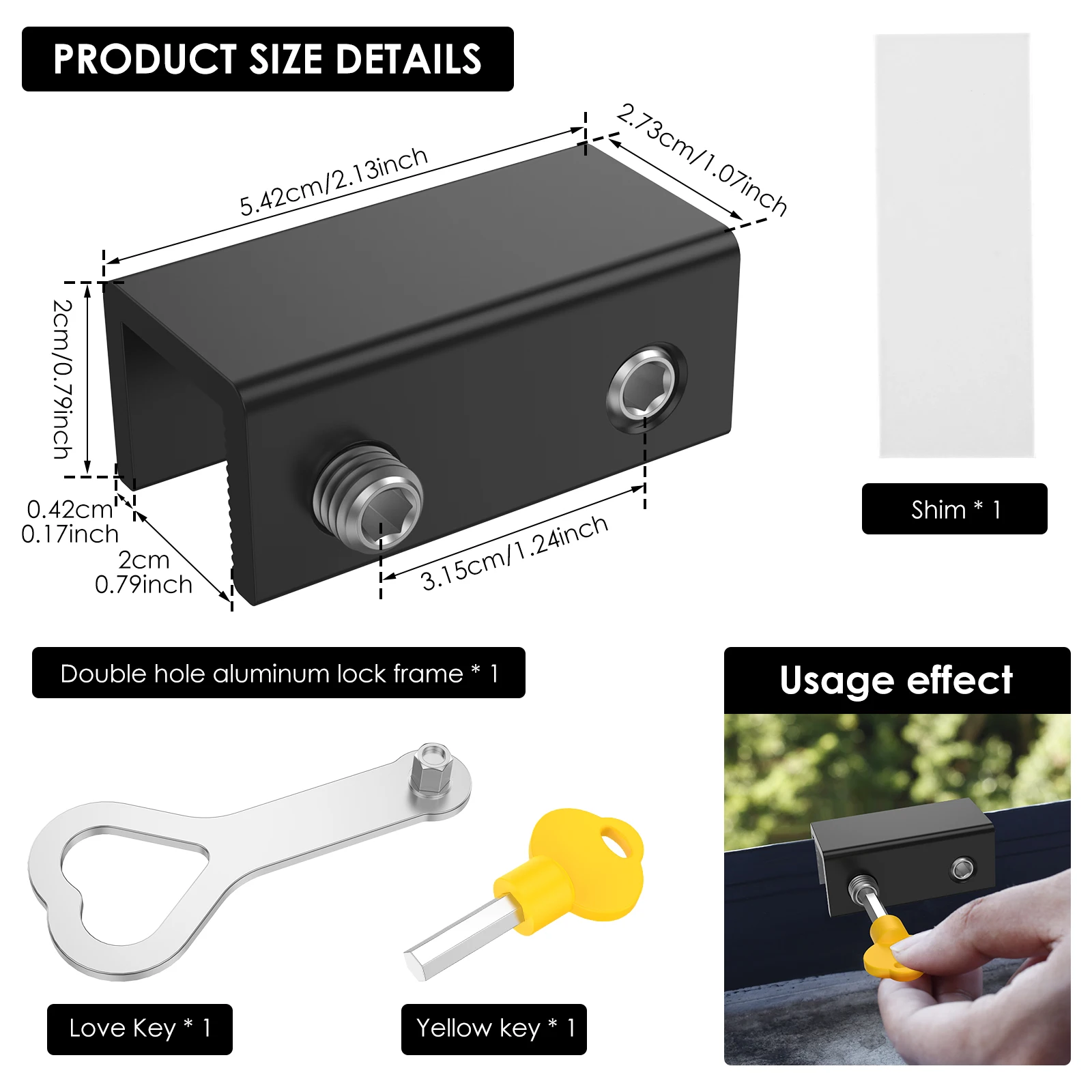 Picture 3: Sliding Window Locks Window Security Bars with Key Adjustable Window Locks For Up and Down Windows and Horizontal Windows