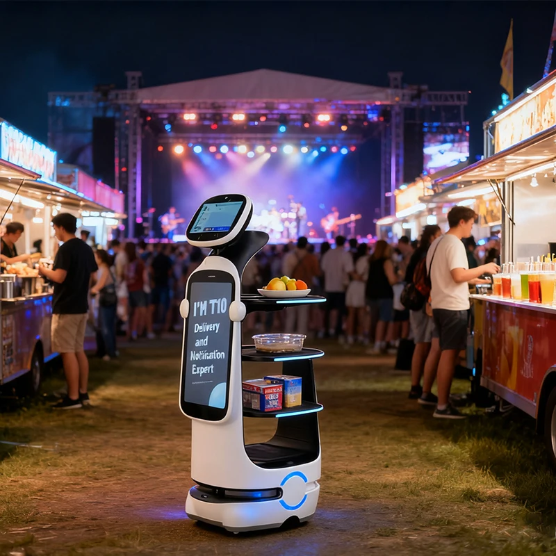 Robot Pelayan Pengantar Makanan Otomatis untuk Restoran T10