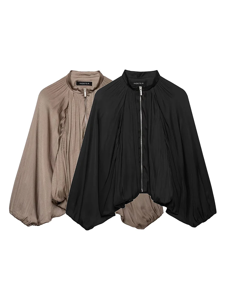 Women Fall New Arrival Long-Sleeve Jacket Women Batwing Loose Fit Parka Jacket Casual Fashion Style Lady Jacket