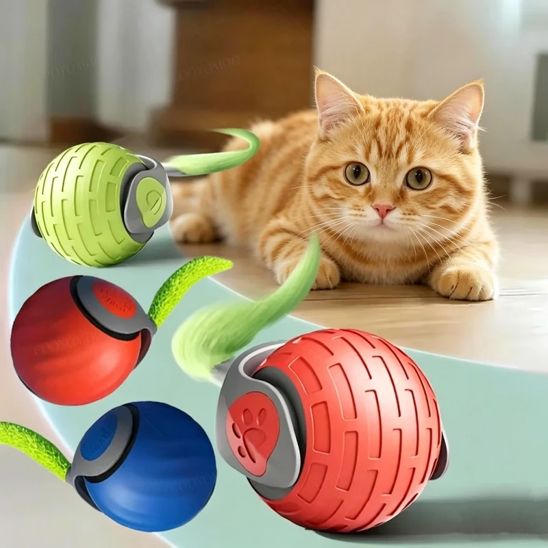 Brinquedos inteligentes para gatos, bolas automáticas interativas, brinquedo elétrico rolante, recarregável por USB, bola saltitante para gatos, produtos para gatos