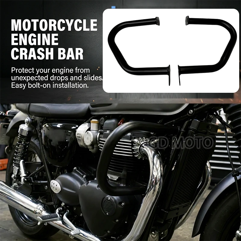 Motorcycle Fit For Bonneville T100 T120 Bobber Thruxton 1200 R Street Cup Twin Accessories Body Protection Bar Crash Bar Bumper