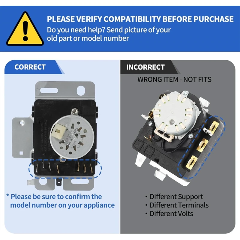 W10745655 W10857612 W10436308 W11043389 Dryer Timer for 230VAC 60Hz Dryer Timer NED4655EW1-AD23