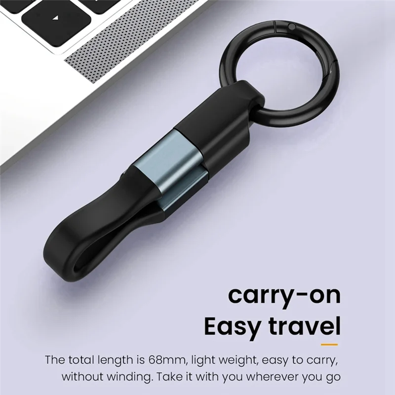 PHILE-Mini 3A USB Type-C Fast Charging Data Cable Portable Keychain QC 3.0 USB Type C Short Cable For Type C USB Devices