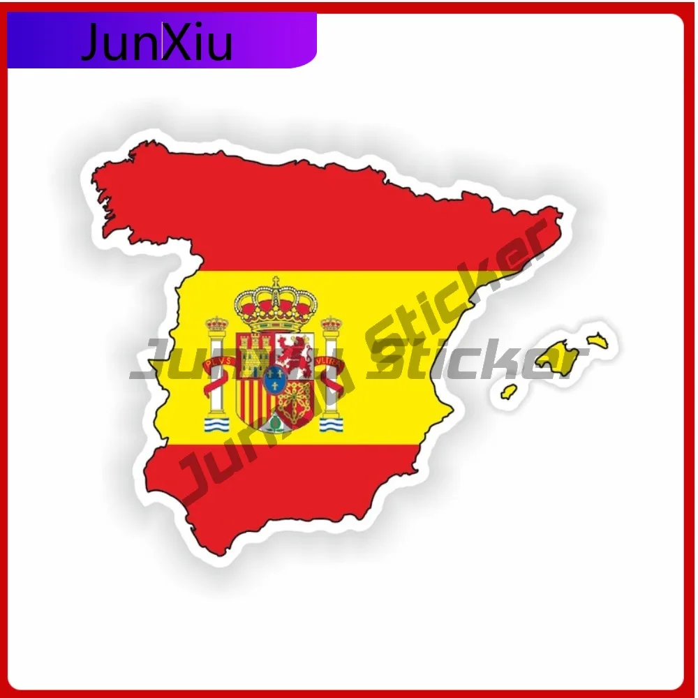 

Spain National Emblem Map Shape and Outline Vinyl Waterproof Decals Car Cover Waterproof Outdoor for Suv Bumper Moto Decals PVC