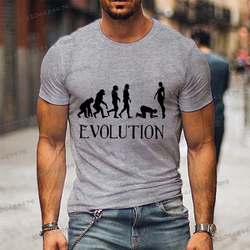 Camisetas divertidas de evolución BDSM para hombres y mujeres, ropa de calle de tendencia de evolución Harajuku BDSM, camiseta Unisex de manga corta con cuello redondo