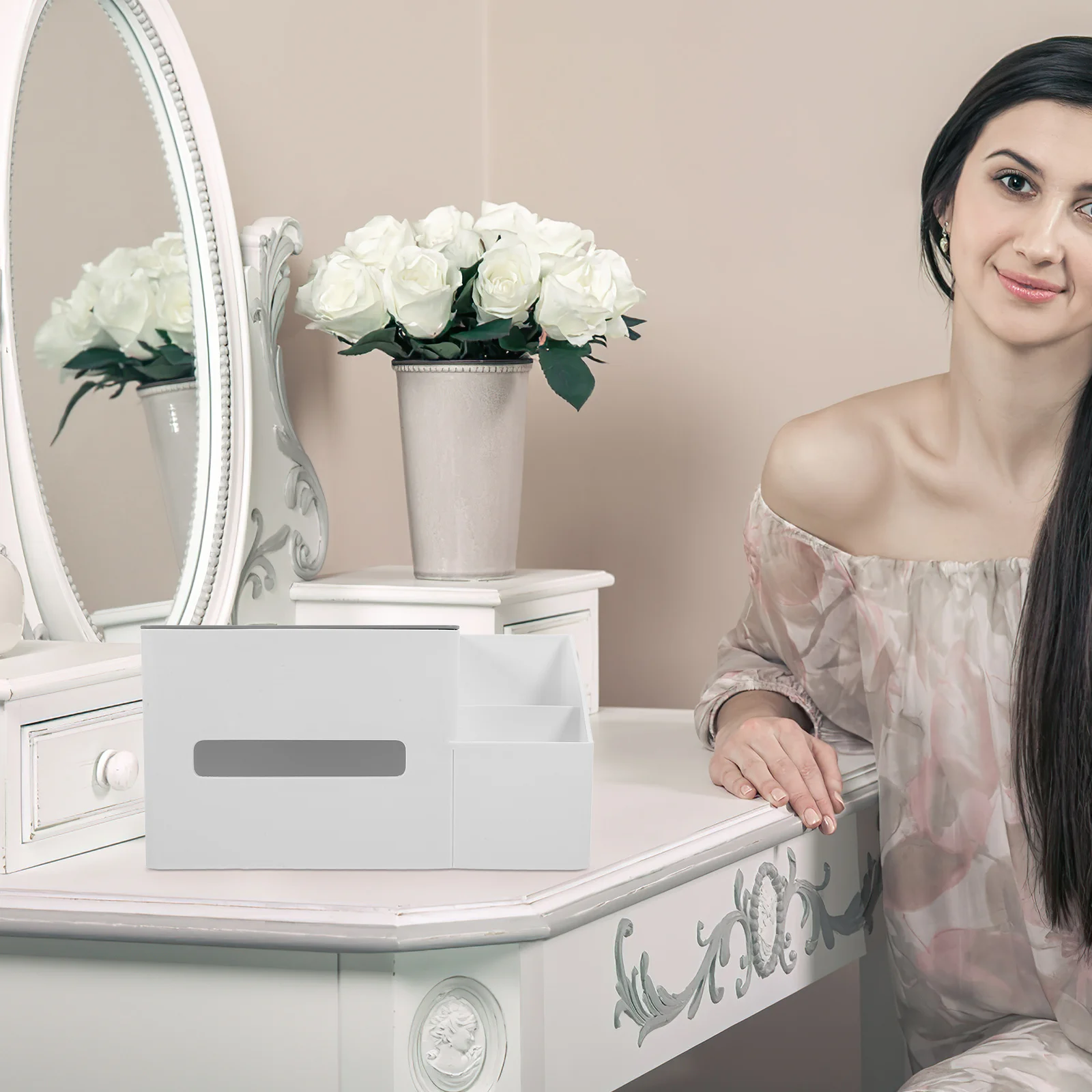 

1Pcs Remote Control Storage Box Plastic Multifunctional Desktop Tissue Holder Living Room Organizer Napkin Case Sundries