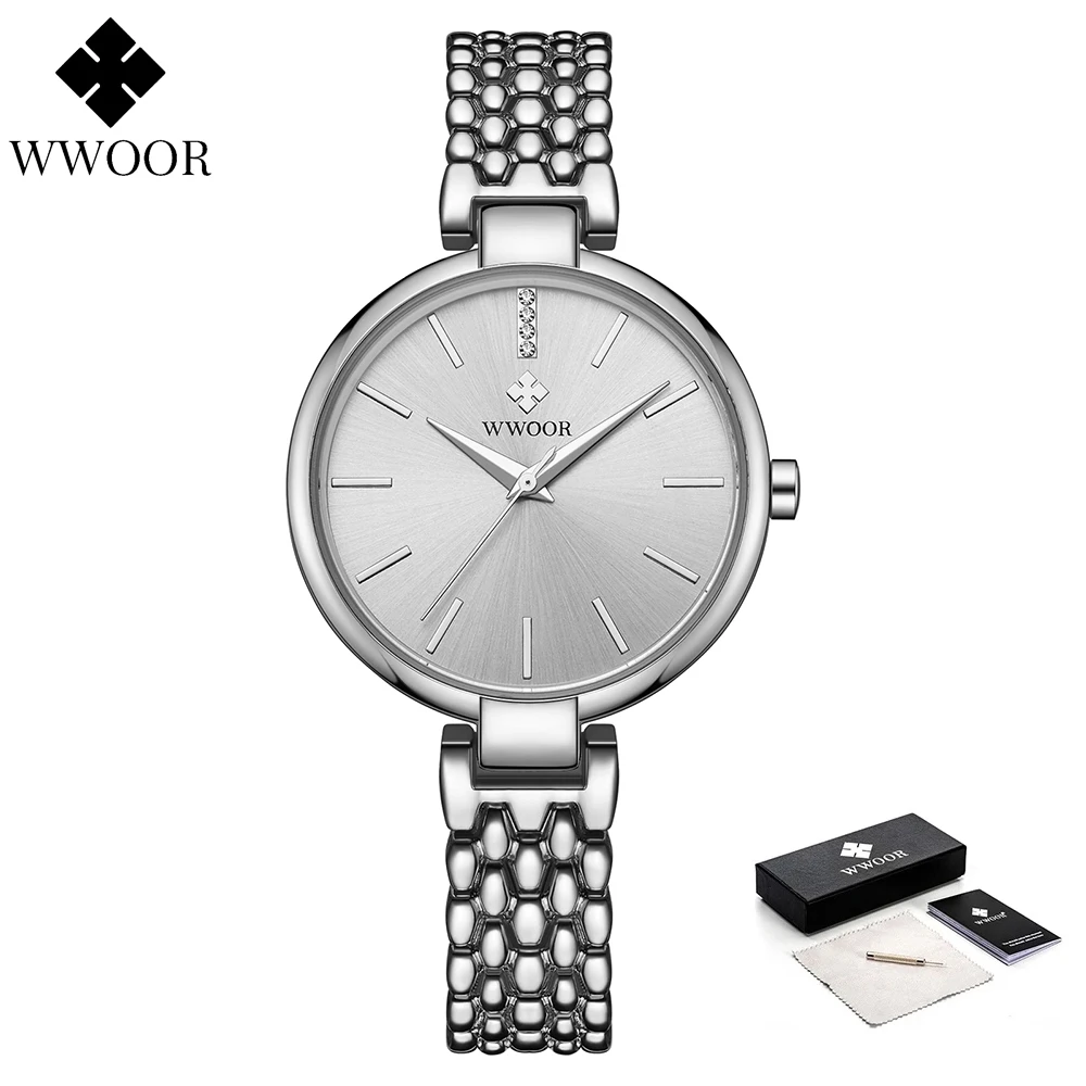 WWOOR Relogio Feminino Watch For Women Waterproof Elegant Ladies Dress Small Bracelet Watches Luxury Fashion Steel Quartz Clock