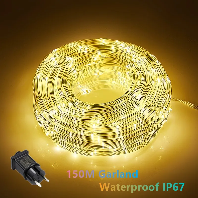 

Christmas Lights Outdoor 100/150M Garland Festoon Led String Light Waterproof IP67 New Year 2025 Decorations Festoon Led Lights