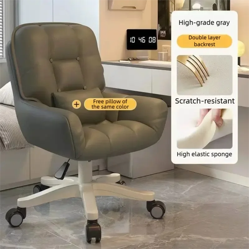 Premium Soft Cushioned Swivel Vanity Chair With Adjustable Height And Comfortable Backrest Perfect For Women's Bedroom Daily