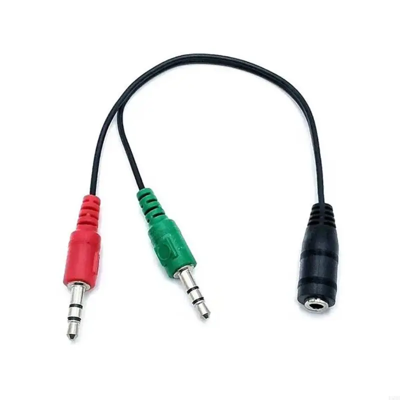 3.5mm Jack 1 Female to 2 Male Earphone Stereo Audio Cable Micphone Y Splitter Adapter Connected For Headphone Laptop PC