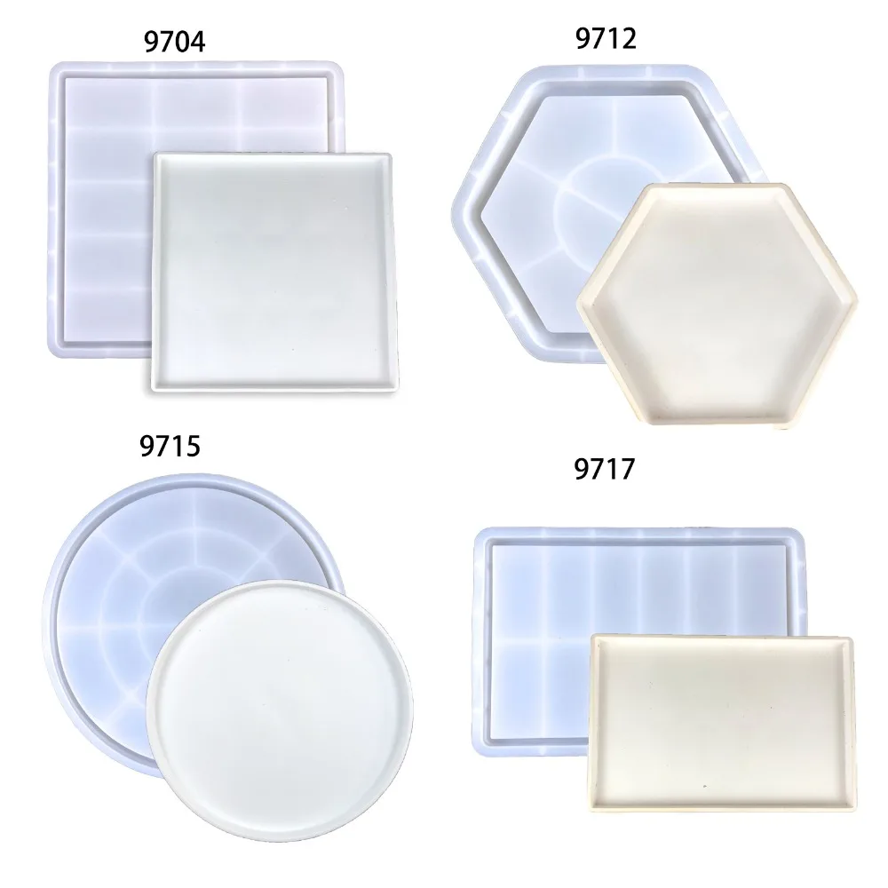 

Square Tray Drop Mold Size Round Tray Household Rectangular Tray Cup Storage Silicone Mold