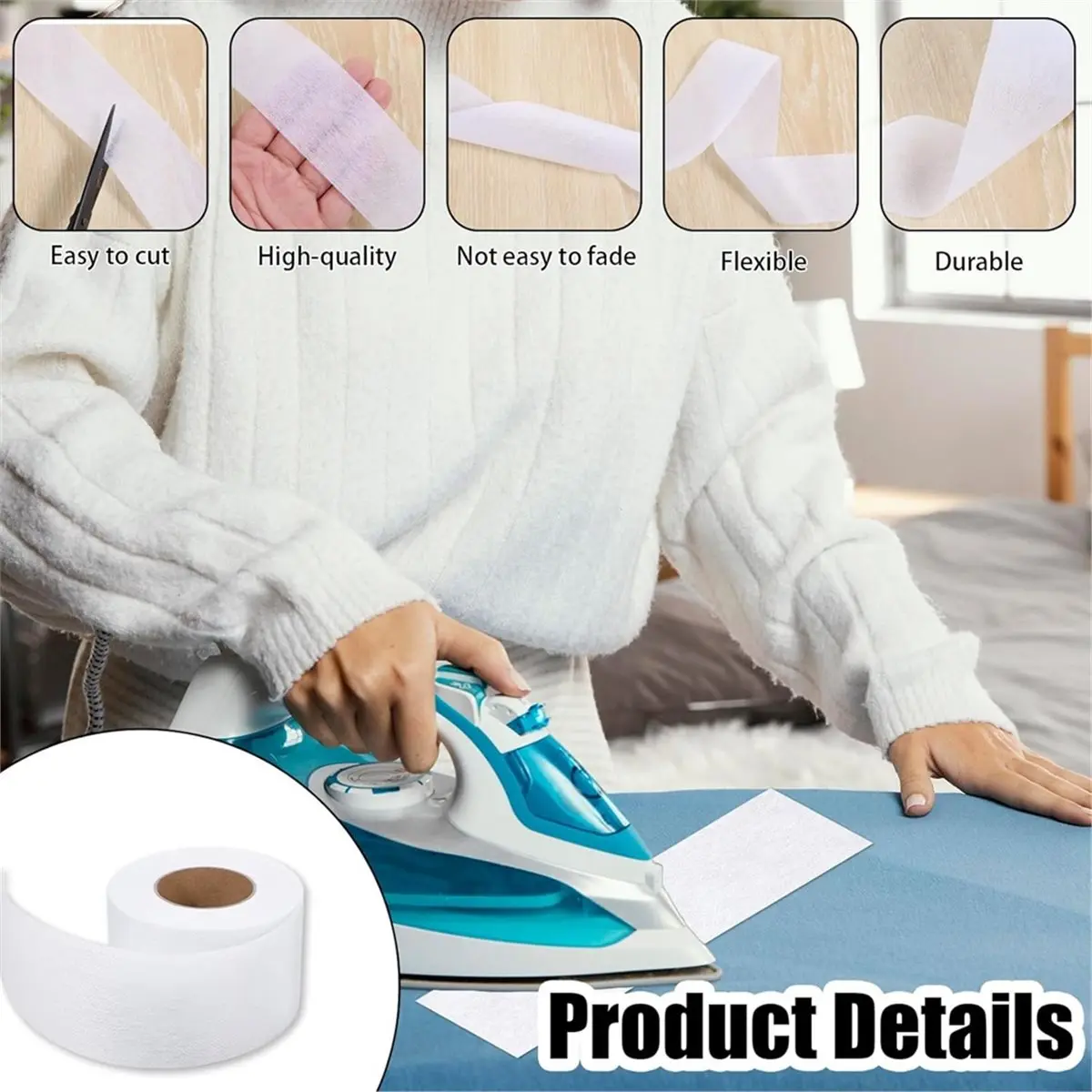 【BAAQ】 3 Rolls 30 Yard Fusible Batting Tape Heat Batting Tape for Quilting Fusible Tapes for Fabric Battings Tapes,Quilting