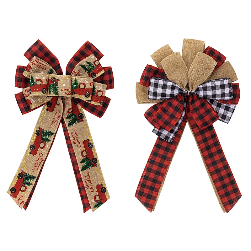 Christmas Decorations, Christmas Bows, Christmas Wreaths, Christmas Tree Pendants, Gift Boxes, Checkered Ribbons