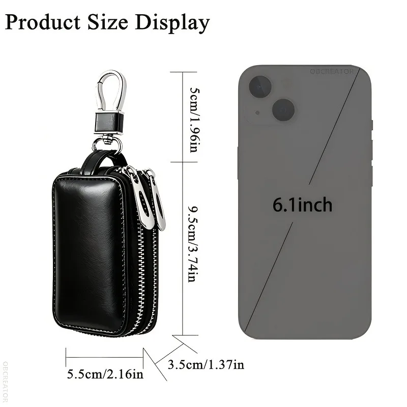 Ladies' Coin Purse Key Pouch Unisex Double Layer Waist Hanging Key Protection Cover - Mini Car Key Storage Bag