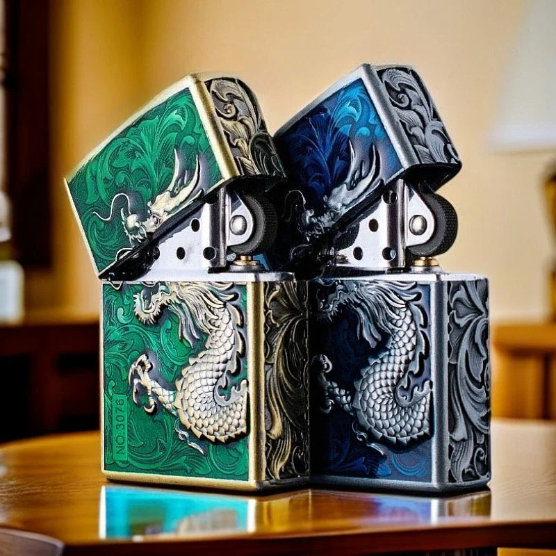 

ZORRO's New Exquisite Embossed Windproof Kerosiene Grinding Wheel Lighter Retro Creative Chinese Style Lighter Men's Gift